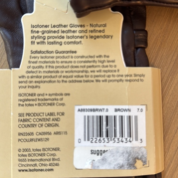 Isotoner Leather Globes Womens size 7. New with tags - Picture 2 of 5